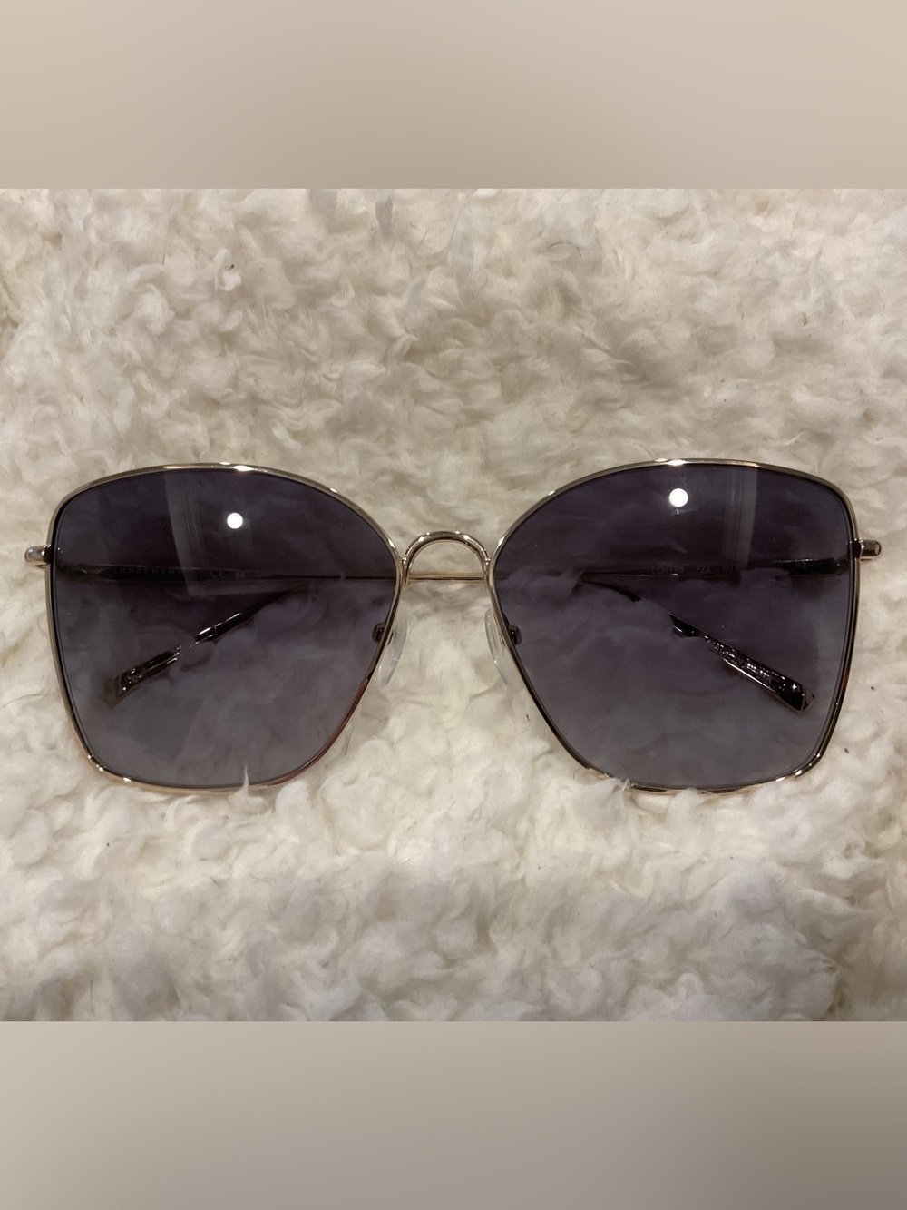 Longchamp Gold Geometric Sunglasses